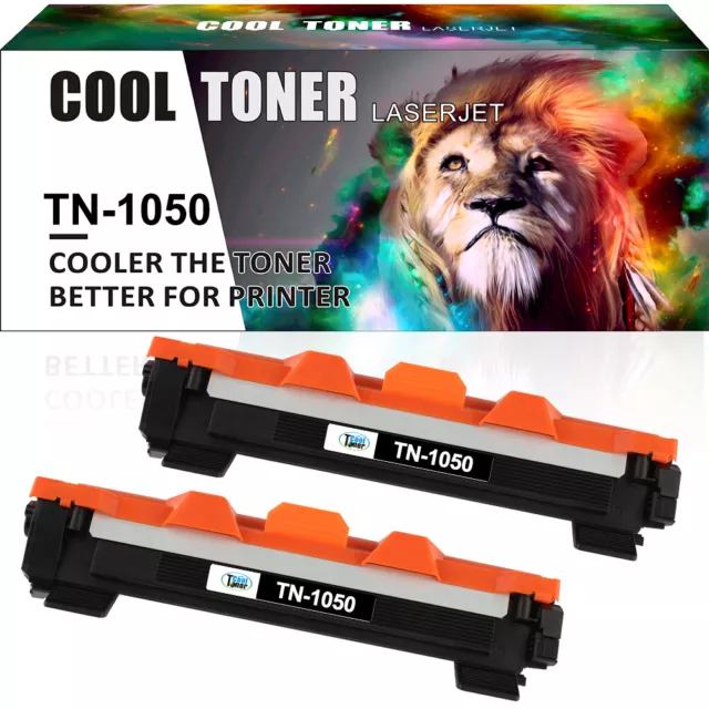 Toner T3AZUR Lot de 2 Toners compatibles Brother MFC-1810, MFC-1910, MFC- 1910W, TN1050 - 1 000 pages – Noir