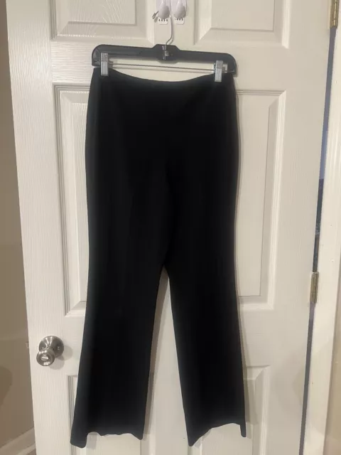 Theory Demitria Crepe Black Dress Pants High Rise Flare Career Womens Sz 2