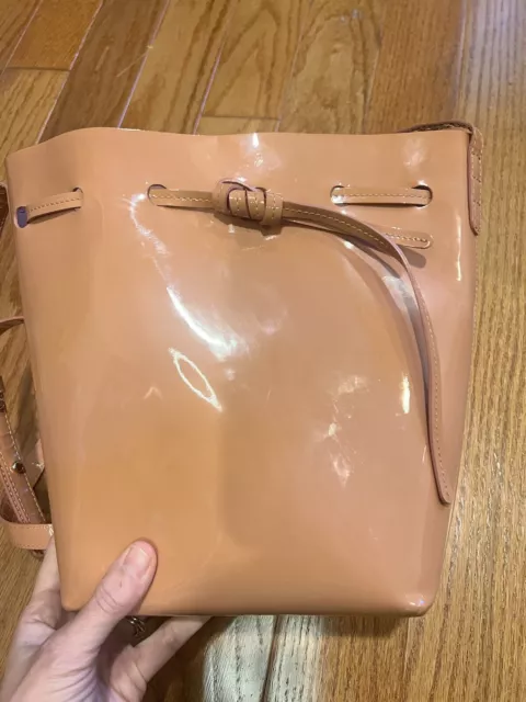 Mansur Gavriel Mini Bucket Bag Patent Leather Purse