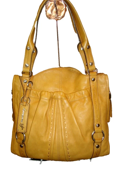 B. Makowsky Butterscotch Ultra Soft Leather Pockets Galore Shoulder Bag MINT!