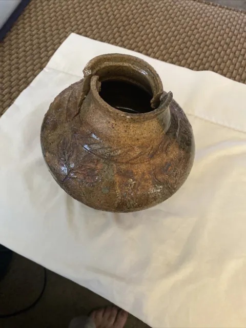 Vintage Hand Thrown Studio Art Pottery Vase Abstract Weed Pot Wabi - Sabi