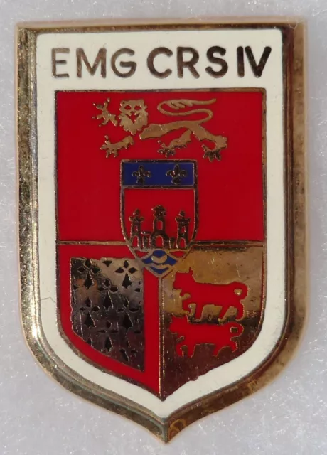 Insigne Badge POLICE Obsolète EMG CRS IV ETAT MAJOR ORIGINAL BALLARD variante