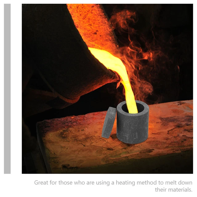 2 PCS GRAPHITE Crucible with Lid Kit Smelting Furnace Gold Metal £16.89 ...