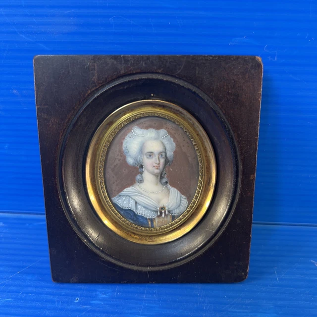 peinture miniature, portrait, marie Antoinette ?, début XIXe