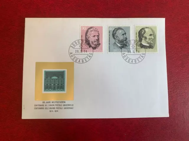 Switzerland 1974 Fdc Upu Universal Postal Union Eugene Borel Blair Von Stephan