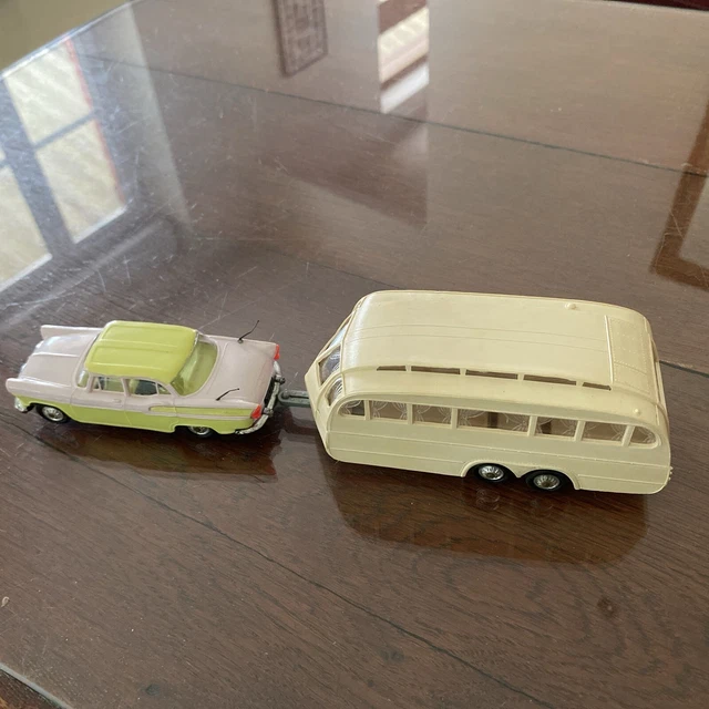 NOREV Ancien - Simca Chambord Rouge & Crème + Caravane Henon Bicolore - 1/43