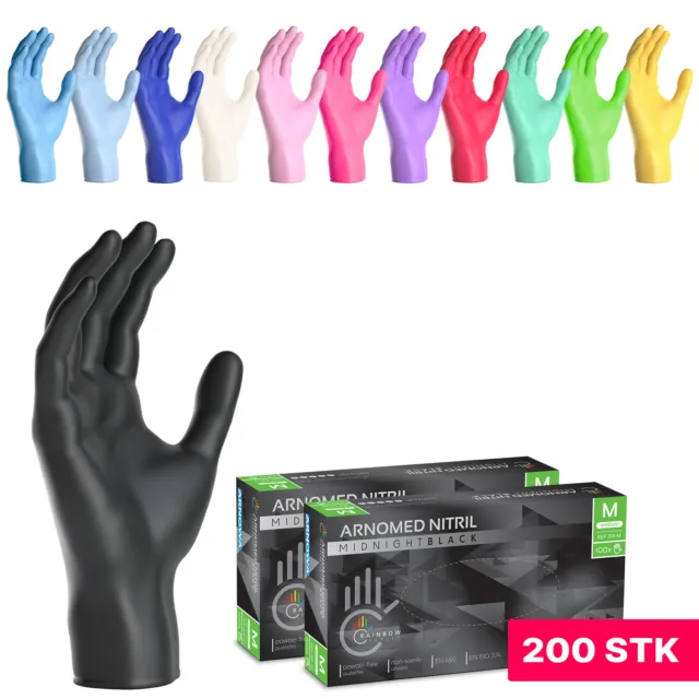 200x Einmalhandschuhe Nitril Handschuhe ARNOMED Nitril Einweghandschuhe Gr XS-XL
