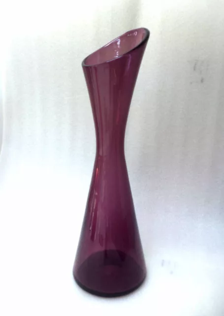 Scandinavian  Holmegaard  Modernist  Purple  Art  Glass  Vase