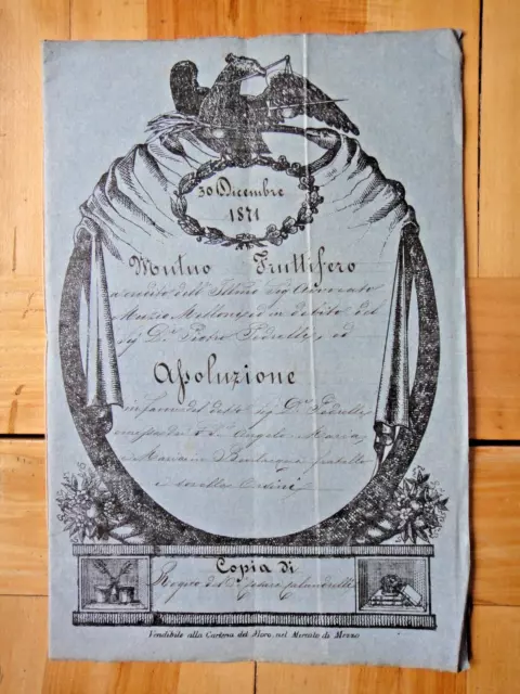 1871-Dr. PIETRO PEDRELLI-ANGELO e MARIA ORSINI-Bevilacqua-Bologna+