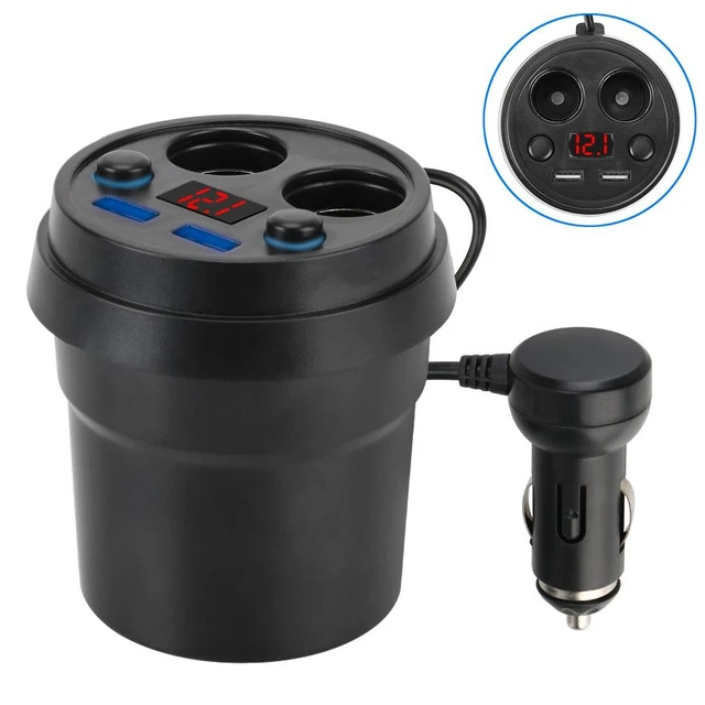 Auto Zigarettenanzünder 2 Fach Adapter Verteiler Dual USB Ladegerät 12V/24V