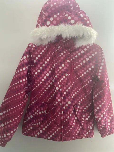 Kids Trespass Girls Pink Full Zip  Winter Hooded Waterproof  Jacket Coat 9/10 Yr