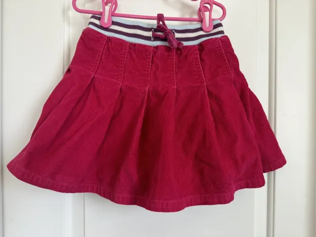 Mini Boden girls 7-8 pink cord multi color waistband skirt