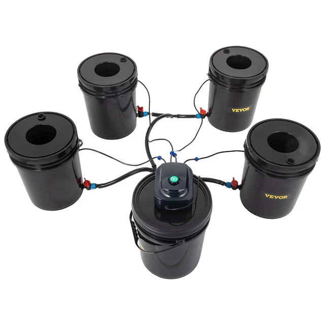 VEVOR DWC HYDROPONIC Bucket System, 5 Gallon 5 Buckets, Deep Water