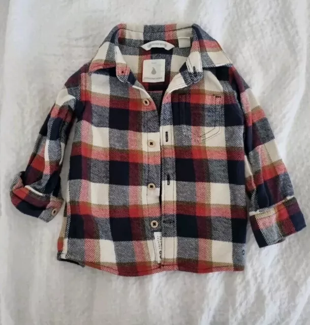 Country Road baby boy size 00 3-6 months Flannel shirt.