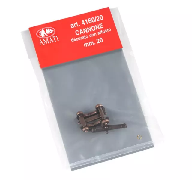 AMATI 4160/20 - CANNONE DECORATO CON AFFUSTO 20mm - CONF. 1pz