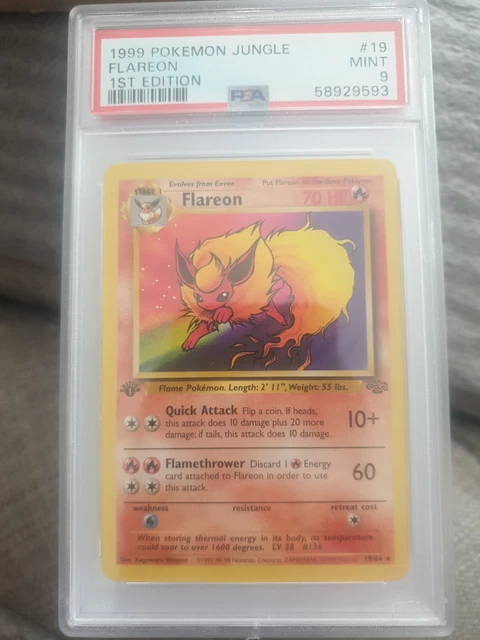 Pokemon: Jungle 1st Edition Rare: Flareon 19/64 PSA  9