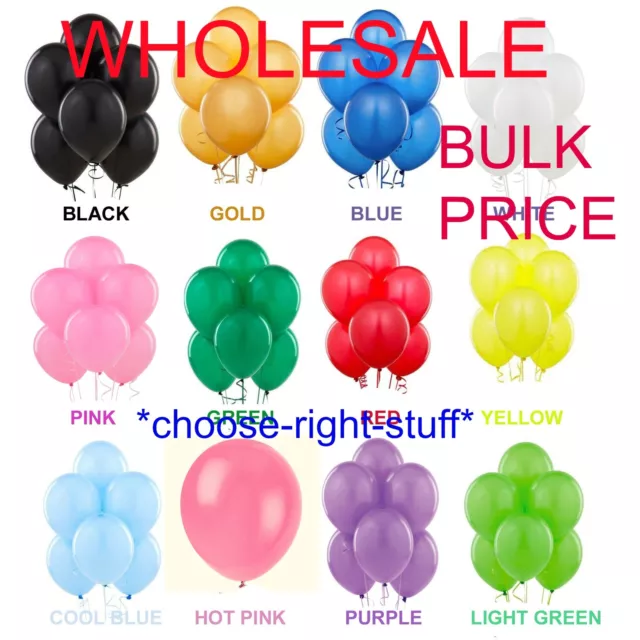 WHOLESALE PLAIN BALLOONS 10 Inch Air/Helium JOB LOT for All Occasion Ballons UK