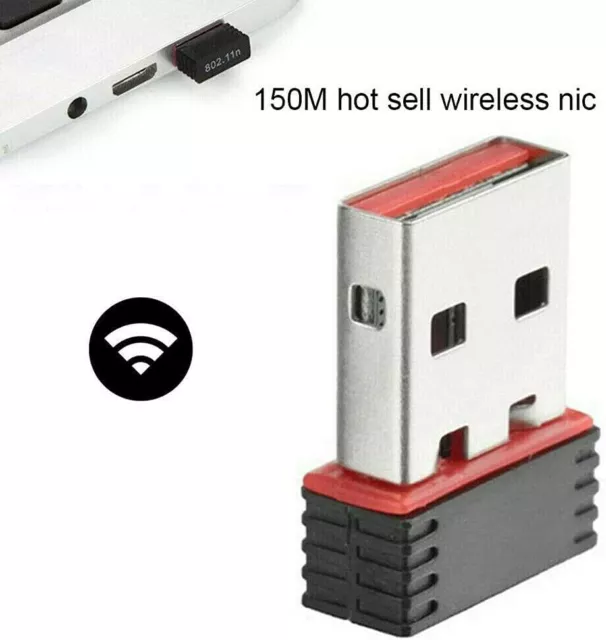 Nano USB Wireless N 802.11n Mini WiFi N Network Adaptor Dongle for PC Laptop AU 3