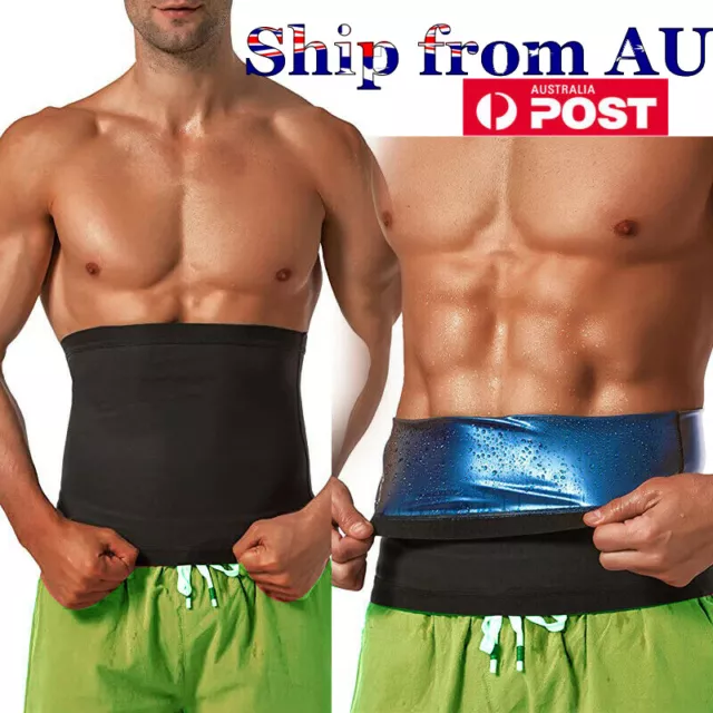 Mens Sauna Sweat Band Belt Body Shaper Slimmer Waist Trainer Weight Loss Trimmer