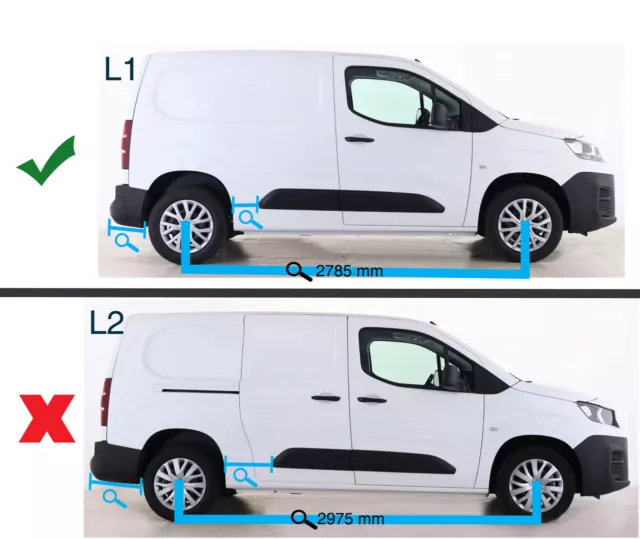 Barras Portaequipajes de Aluminio Laterales Para L1 Vauxhall / Opel combo e 2