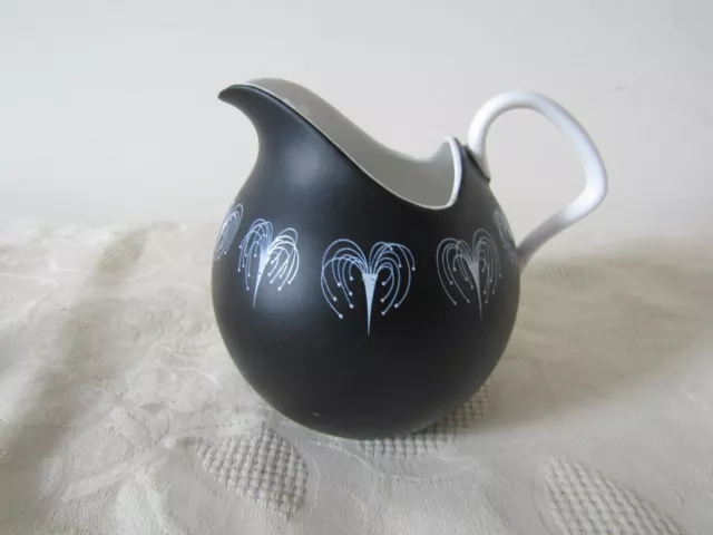 Foley China Hazel Thumpston Domino Black Milk Jug 10cm tall