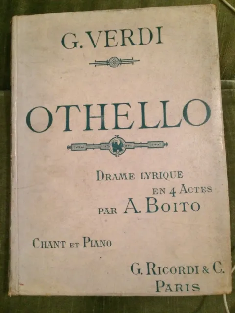 Verdi Othello opéra partition chant piano version française Boito Ricordi