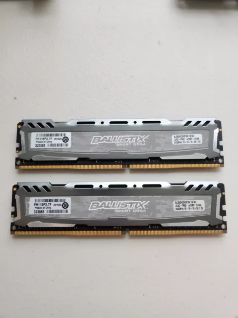 16GB Crucial Ballistix Sport at 2400 MHz DDR4 DRAM BLS8G4D240FSB (2x8gb)