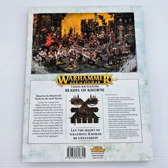 Warhammer Age of Sigmar Chaos Battletome Blades of Khorne 2017 Hardcover Guide 2