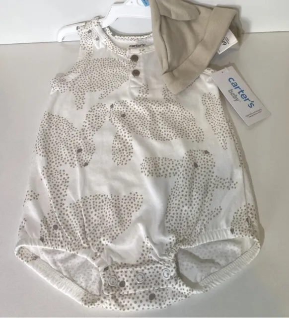 Carters' Baby Boy Girl 2-Piece Sleeveless Bodysuit & Floppy Ear Hat Set, 24M