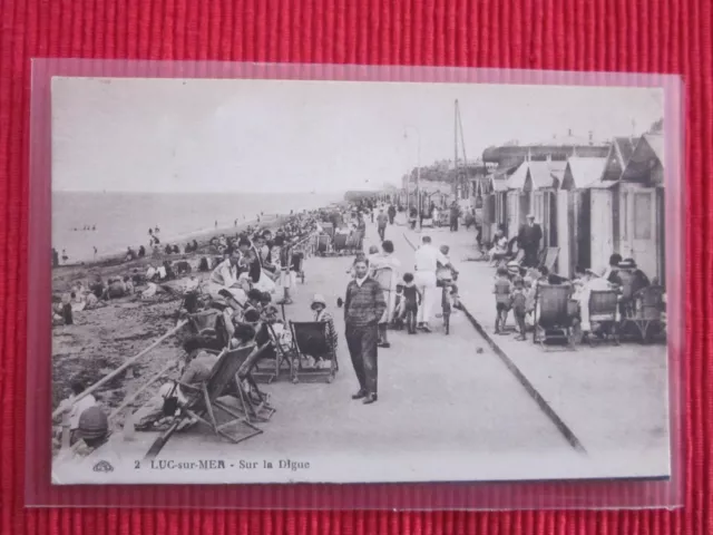 Cpa Ecrite Timbre Luc Sur Mer Sur La Digue Calvados 14