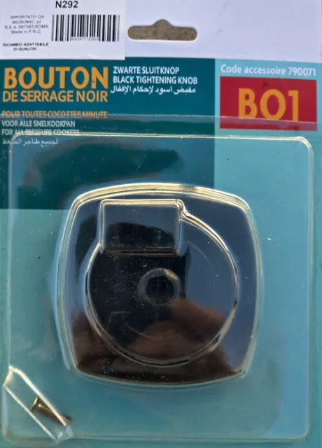 Bouton COURT volant de serrage 790071 noir cocotte minute authentique