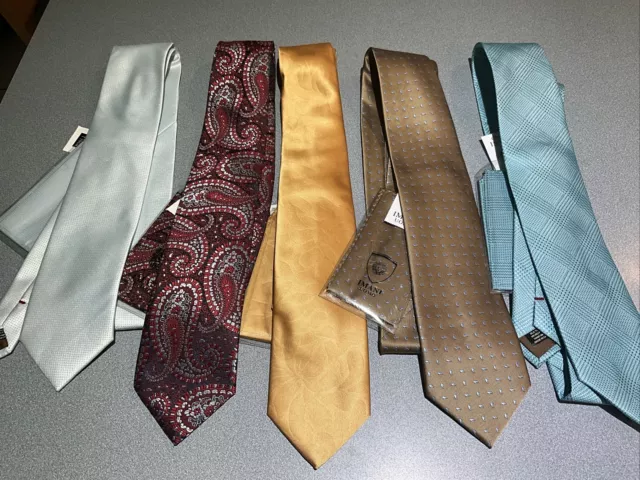 Lote de 5 corbata Imani Uomo diferentes con bolsillo cuadrado NUEVO LOTE GRATUITO #2