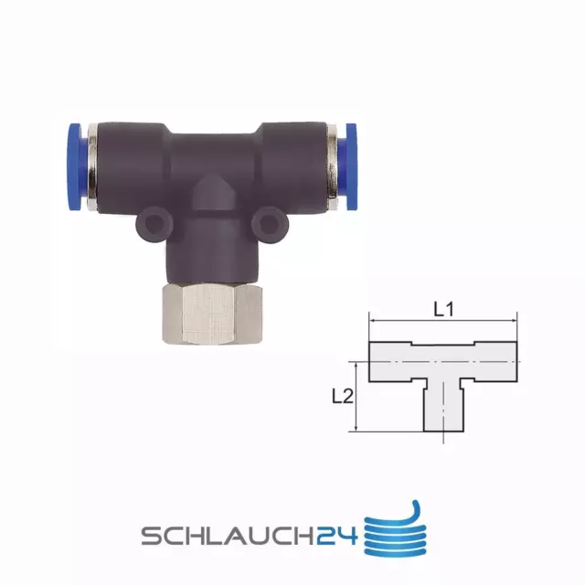 T Raccord Enfichable Comme Iqs Filetage Femelle Rotatif Pneumatique Connecteurs