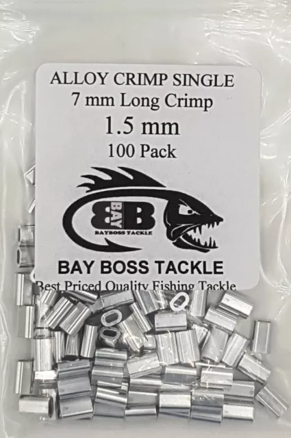 ALLOY FISHING CRIMPS 1.5 mm ID x 7 mm (short crimp) x 100