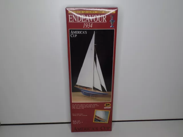 America's Cup Endeavour 1934 Amati Wooden Sailing Boat 18" 1:80 Scale C.1983