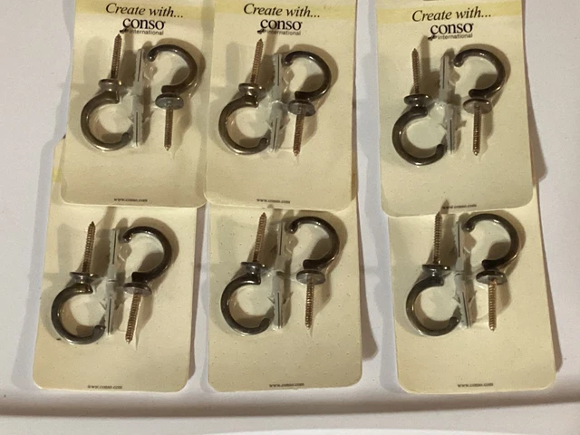 40854 Conso Coat  Wall Coat Curtain 100% Brass Decorative Hooks  6 packs 12 hook