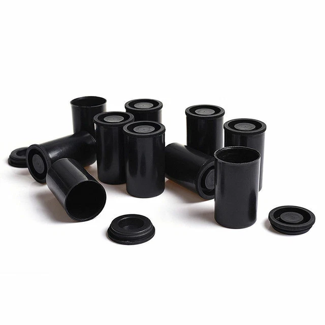 10Pcs/Set Plastic Empty Black Bottle 35mm Film Box Container Canister Cans J1U1