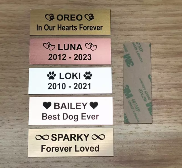 Custom Engraved 1x3 Pet Memorial Name Plaque / Plate Sign Tag Dog Cat Bird Pets