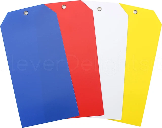 Large Plastic Tags - 6.25″ X 3.125″ - 100 Pack 25 per Color