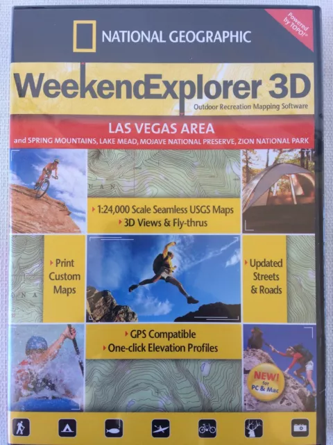 New 2007 National Geographic TOPO! Outdoor Mapping Software - Las Vegas, Zion
