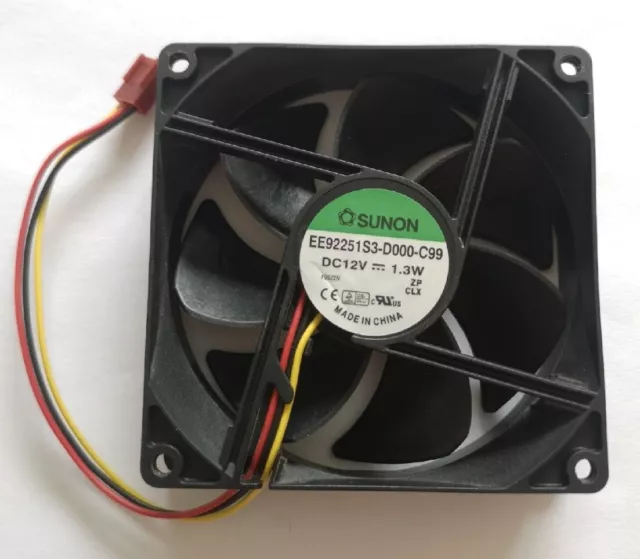 Sunon CPU Cooling Fan EE99251S3 92x92x25mm 12V DC Axial 34dB 87,5m³ /h 3000U/min