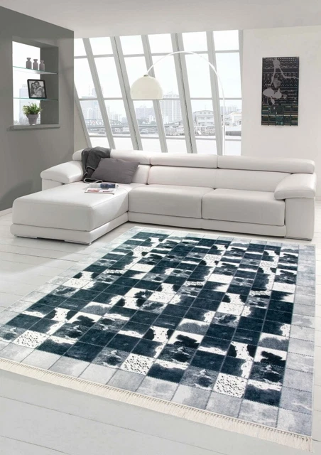 Grand Tapis En Cuir De Vache Patchwork Moderne - 8x10 Ft (240x300 Cm) - Prime Cowhides