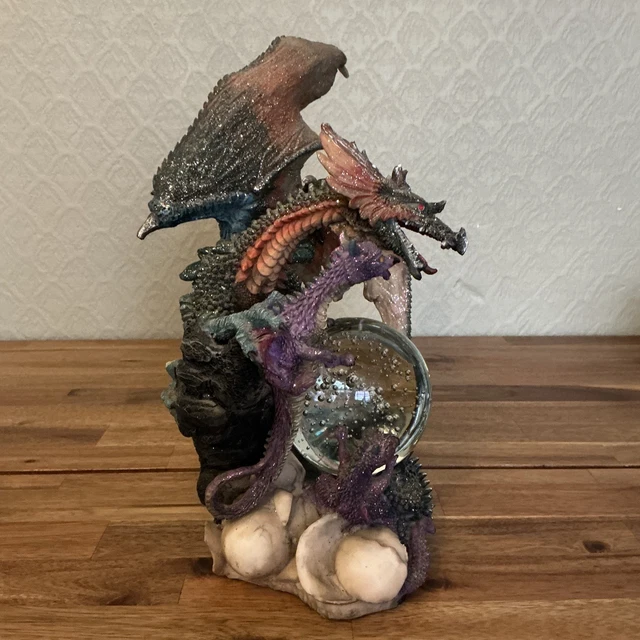 CRYSTAL DRAGON FIGURINE Fantasy Statue Mythical Creature Home Decor ...