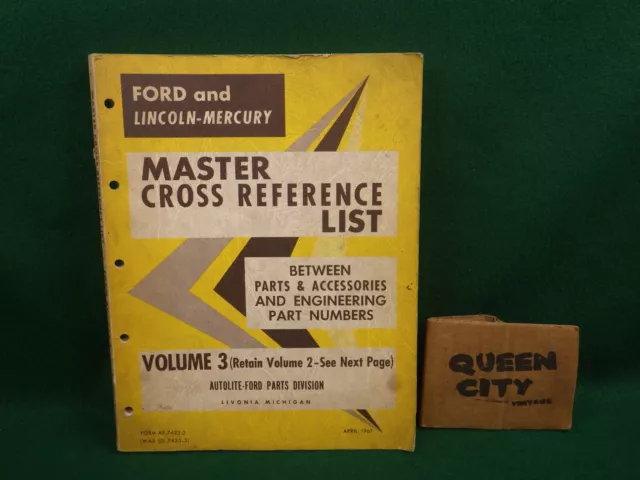 Ford Master Cross Reference List Vol 3 1967 Parts-Interchange manual/catalog