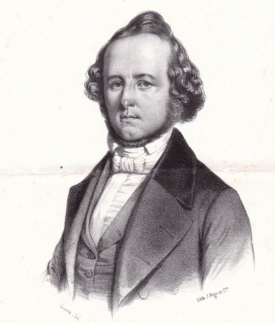 PORTRAIT XIXE NARCISSEACHILLE de Salvandy Condom Gers Lithographie