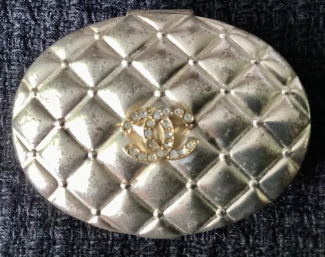Coco Chanel Rhinestone Embellished Mirrored Compact