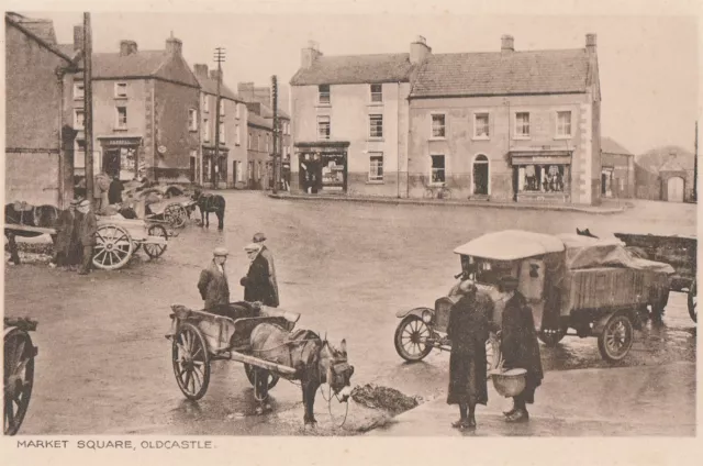 a irish meath eire old antique postcard ireland market square oldcastle