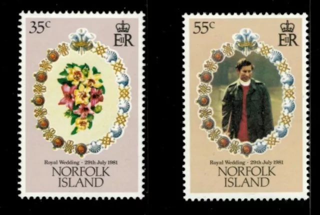 Norfolk Island 1981 - Royal Wedding - Set of 2v - Scott 280-81 - MNH