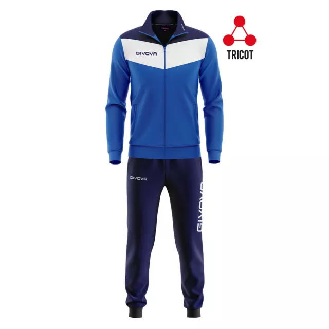 TUTA RELAX GIVOVA Mod. CAMPO TR024 AZZURRO/BLU TRAINING TRACKSUIT