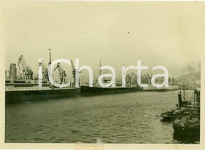 1938 GENOVA Piroscafi al porto per trasporto coloni in LIBIA *Fotografia